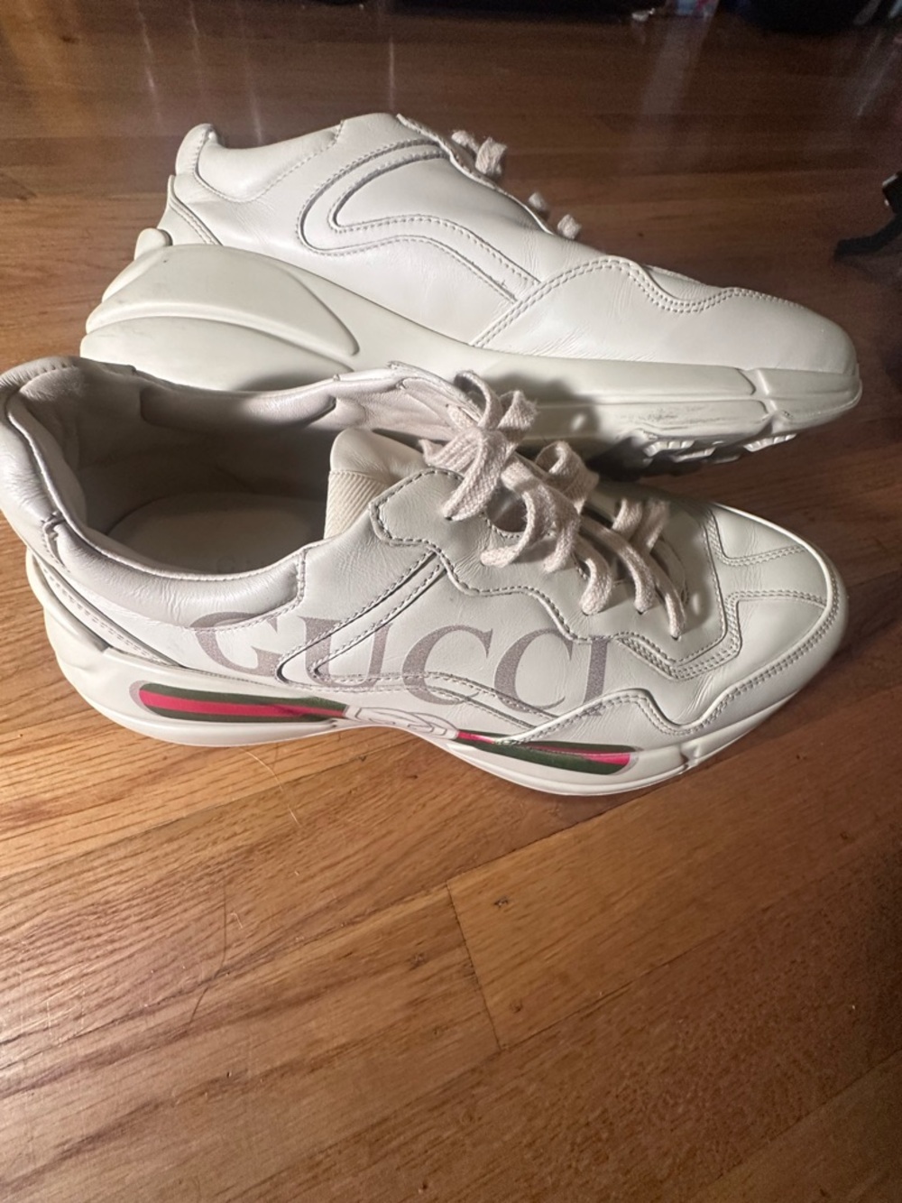 Gucci Cream Leather Men's Sneakers
